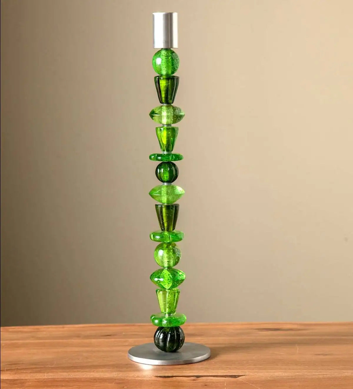 VivaTerra Recycled Glass Beaded Candlestick