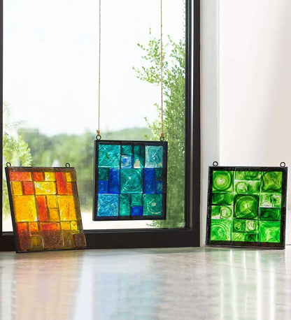 VivaTerra Framed Recycled Glass Block Art