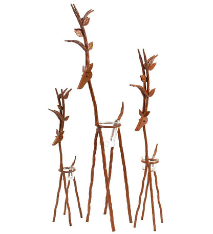 VivaTerra Iron Reindeer Tealight Holders Set of 3