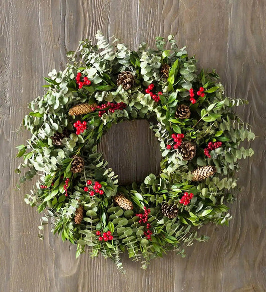 VivaTerra Pine Cone & Berry Wreaths