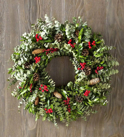 VivaTerra Berried Pine Cone Wreath