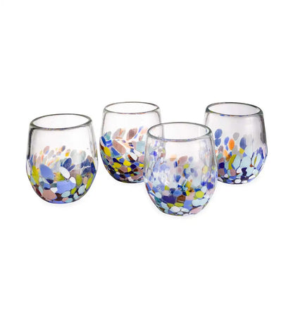 VivaTerra Riviera Recycled Stemless Wine Glass, Set of 4