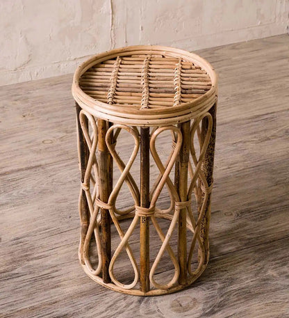 VivaTerra Open Rattan Drum Side Table