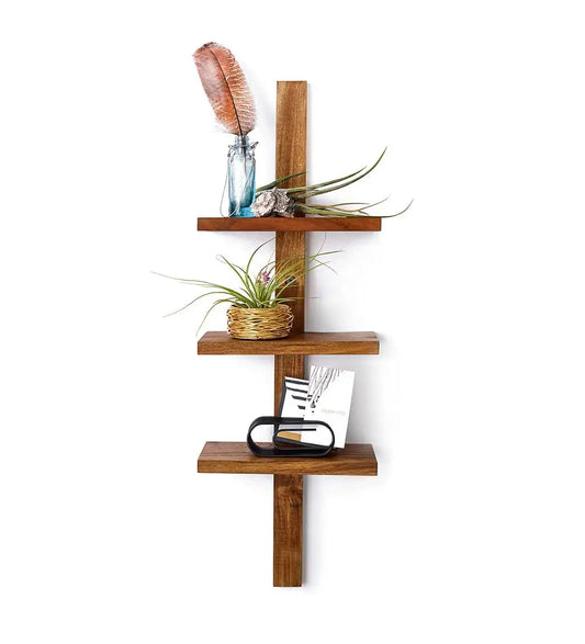 VivaTerra Mini Teak Wall Shelf