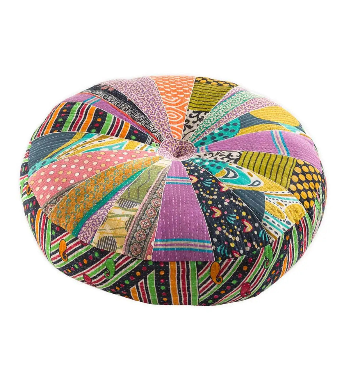 VivaTerra Kantha Pouf - Multi