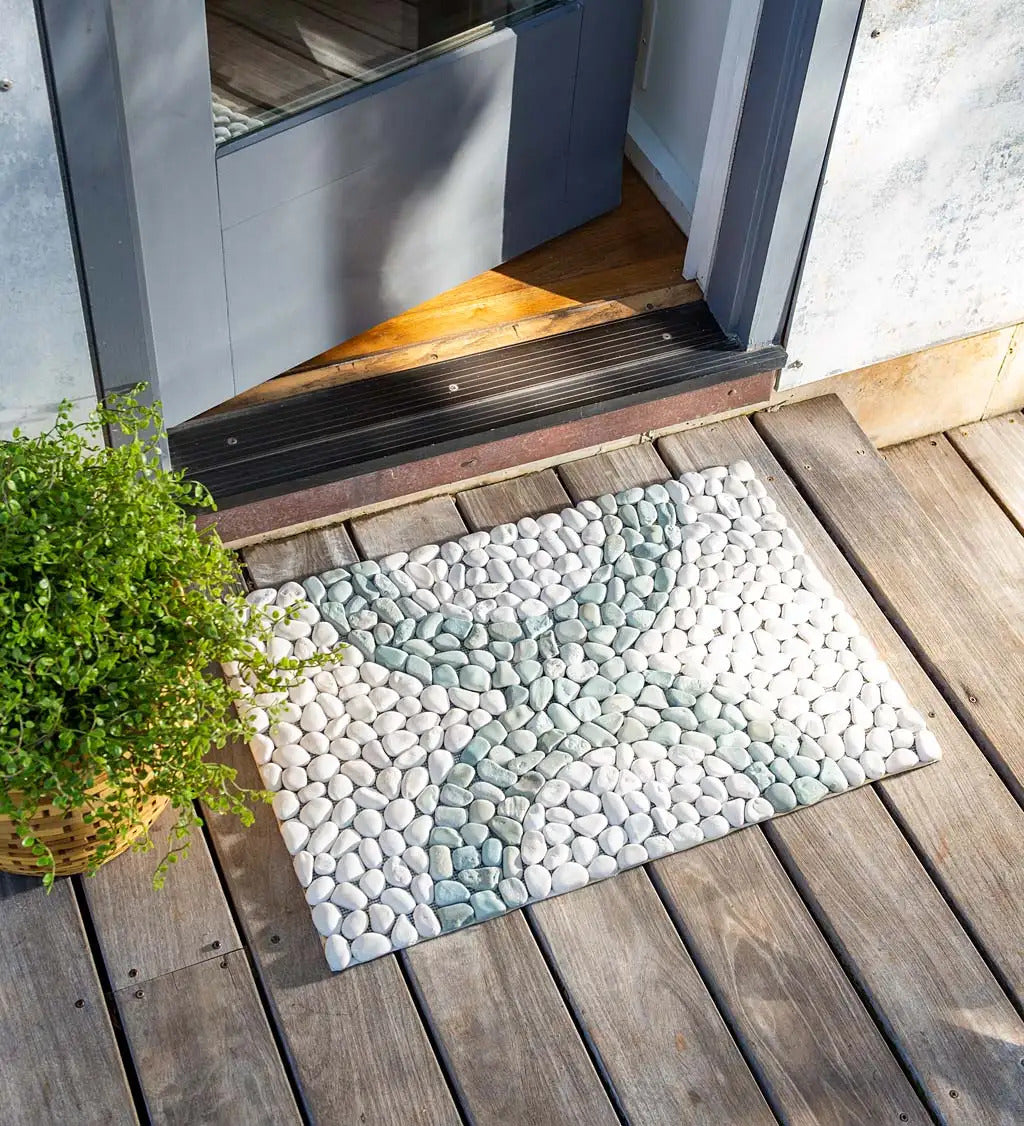 VivaTerra Modern Rainbow Riverstone Doormat