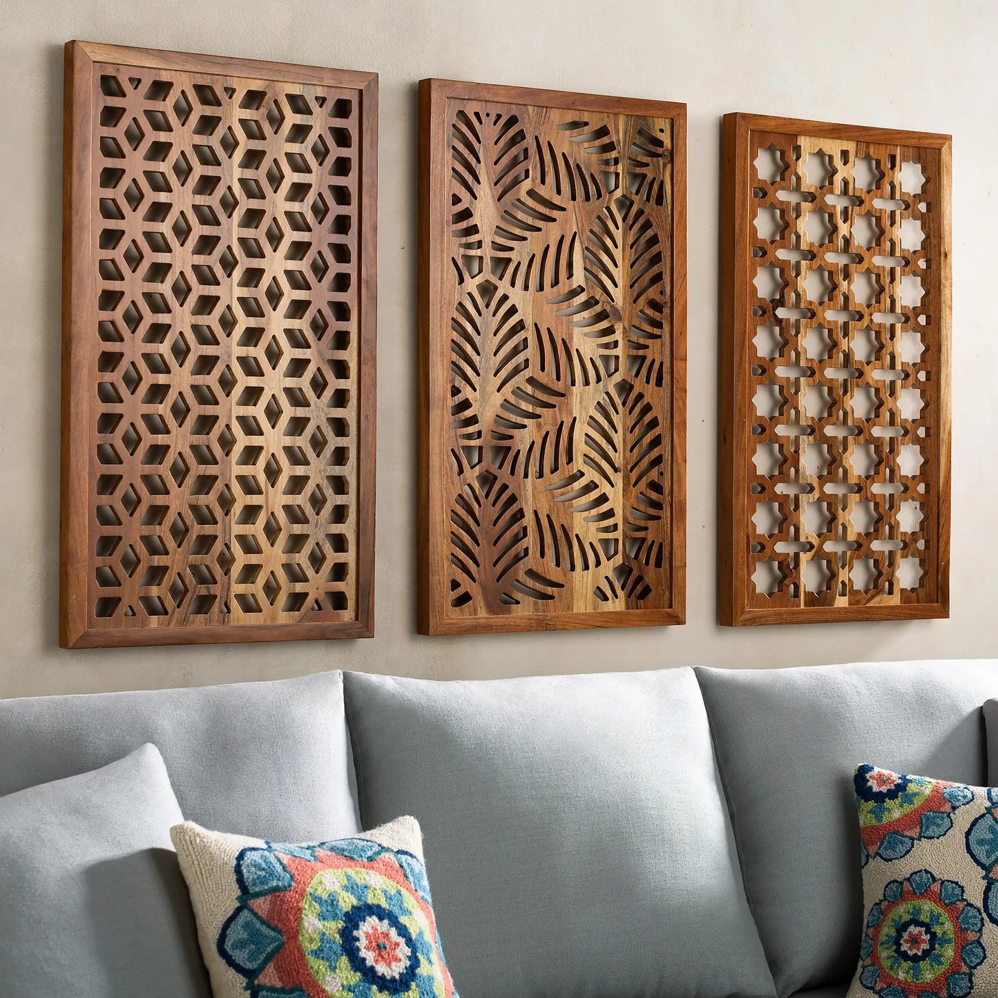 VivaTerra Acacia Wood Laser Cutout Wall Panel