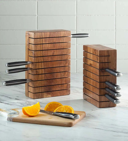 VivaTerra Acacia Wood Horizontal Knife Blocks