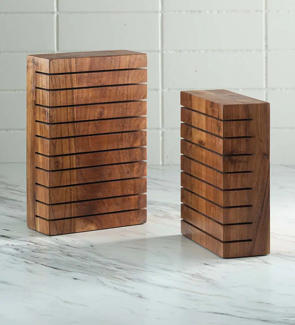 VivaTerra Acacia Wood Horizontal Knife Blocks