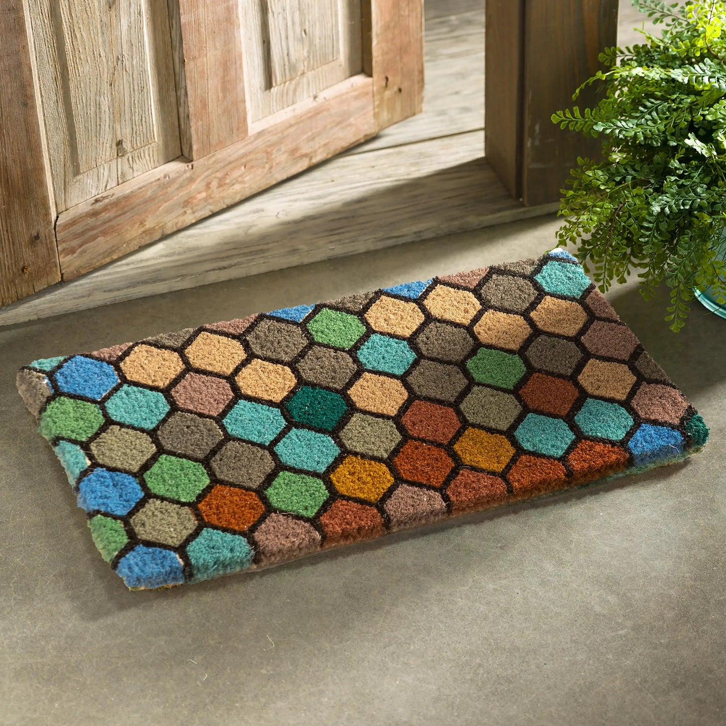 VivaTerra Stained Glass Natural Coir Doormat