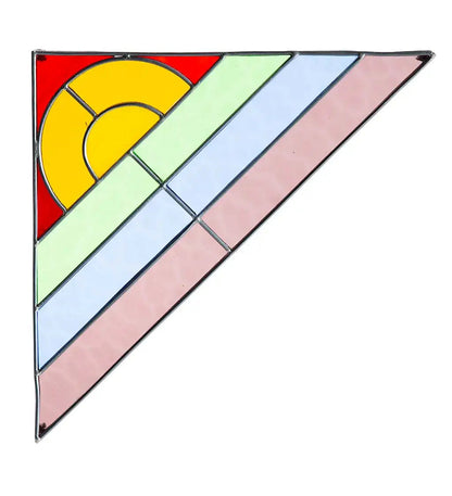 VivaTerra Rainbow Stained Glass Corner Art Bracket - Green