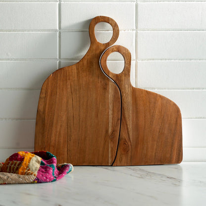 VivaTerra Nested Love Wood Cutting Boards Natural, Set of 2