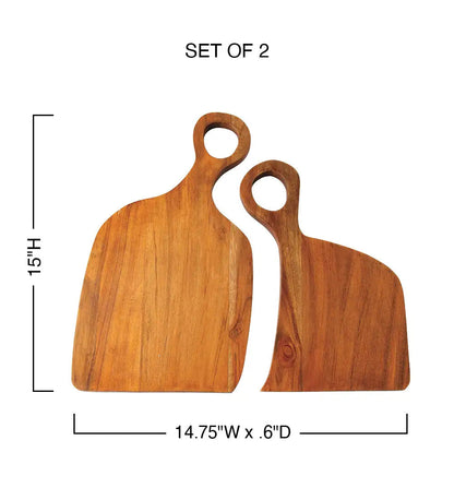 VivaTerra Nested Love Wood Cutting Boards Natural, Set of 2