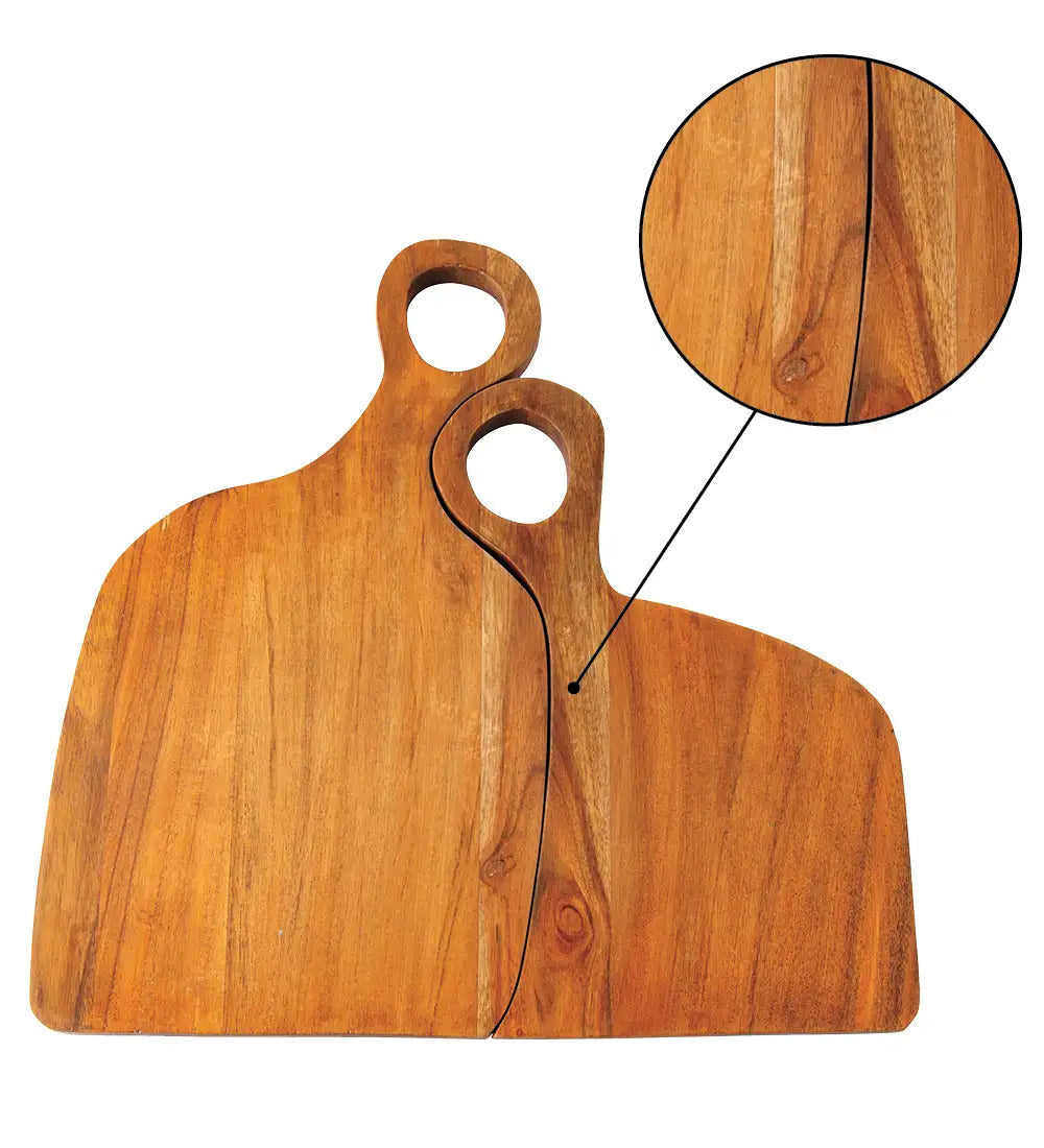 VivaTerra Nested Love Wood Cutting Boards Natural, Set of 2