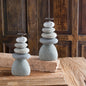 VivaTerra 5-Stone Cairn Candle Holders, Set of 2