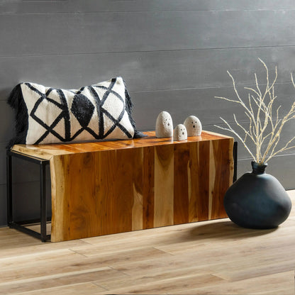 VivaTerra Live-edge Acacia Wood Waterfall Bench