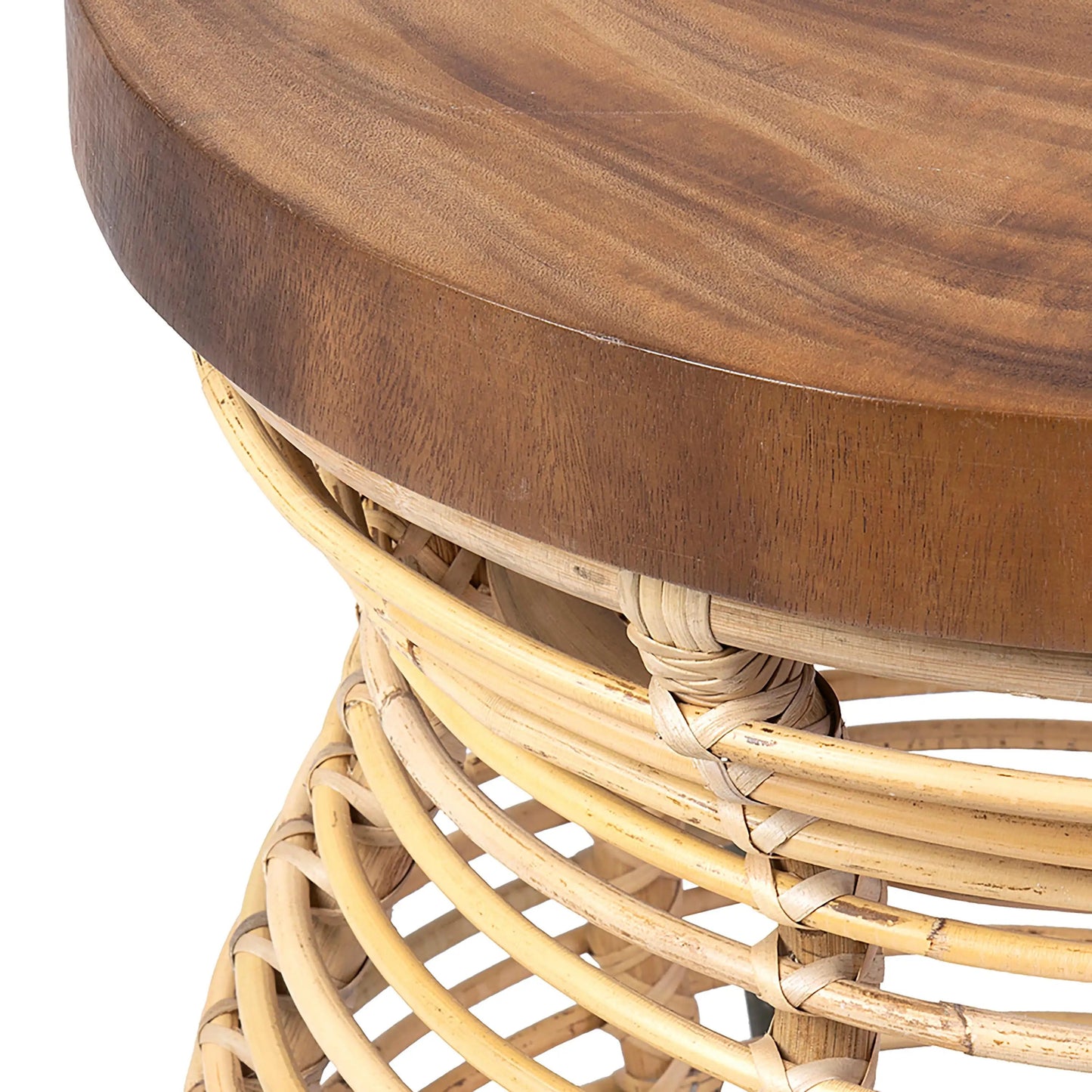 VivaTerra Rattan and Wood Side Table Rattan and Wood Side Table