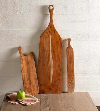 VivaTerra Organic Shape Acacia Wood Serving Board Collection