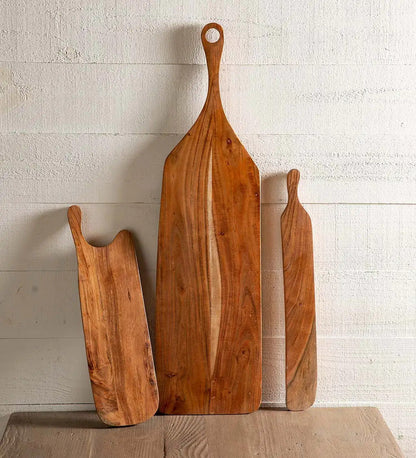 VivaTerra Organic Shape Acacia Wood Serving Board Collection