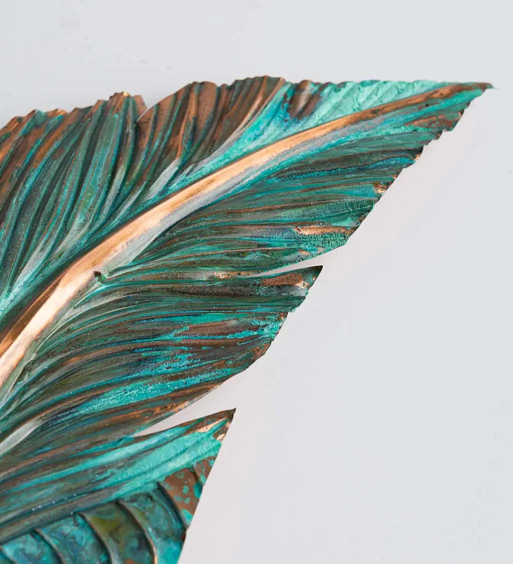 VivaTerra Artisan-Made Floating Feather Metal Wall Art Collection