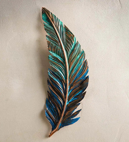 VivaTerra Artisan-Made Floating Feather Metal Wall Art Collection