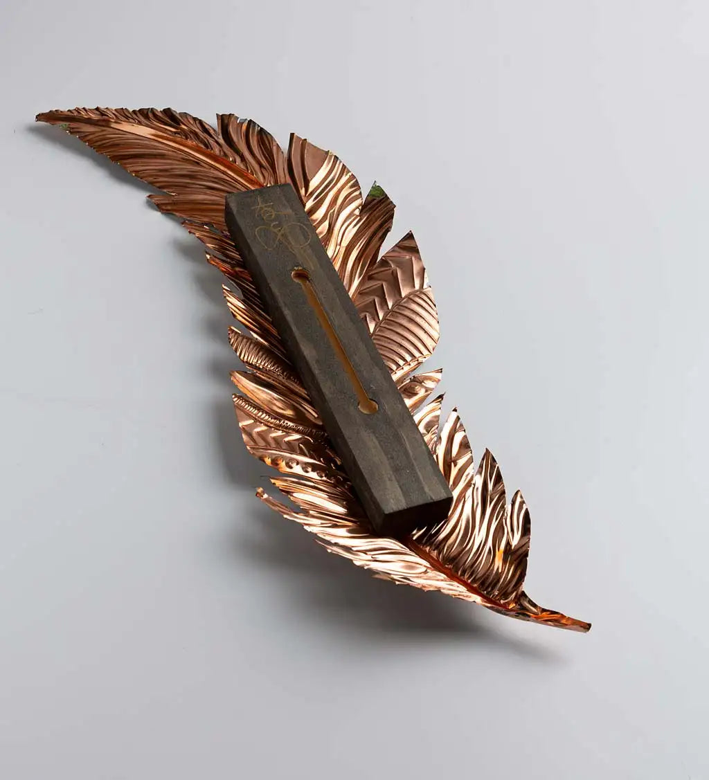 VivaTerra Artisan-Made Floating Feather Metal Wall Art Collection