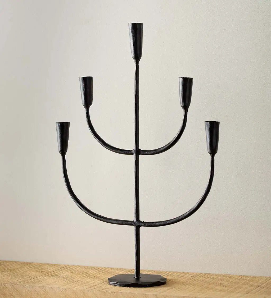 VivaTerra 5-Arm Iron Candelabra