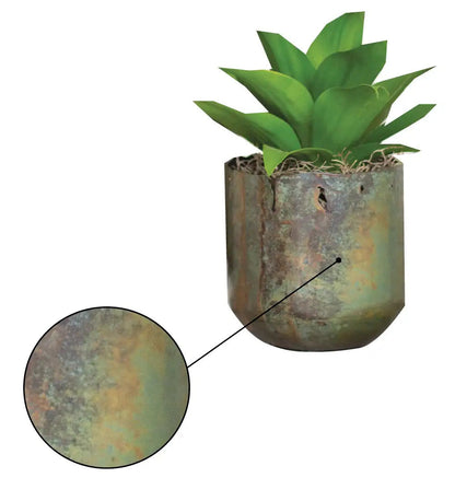 VivaTerra Rustic Verdigris Iron Planters, Set of 3