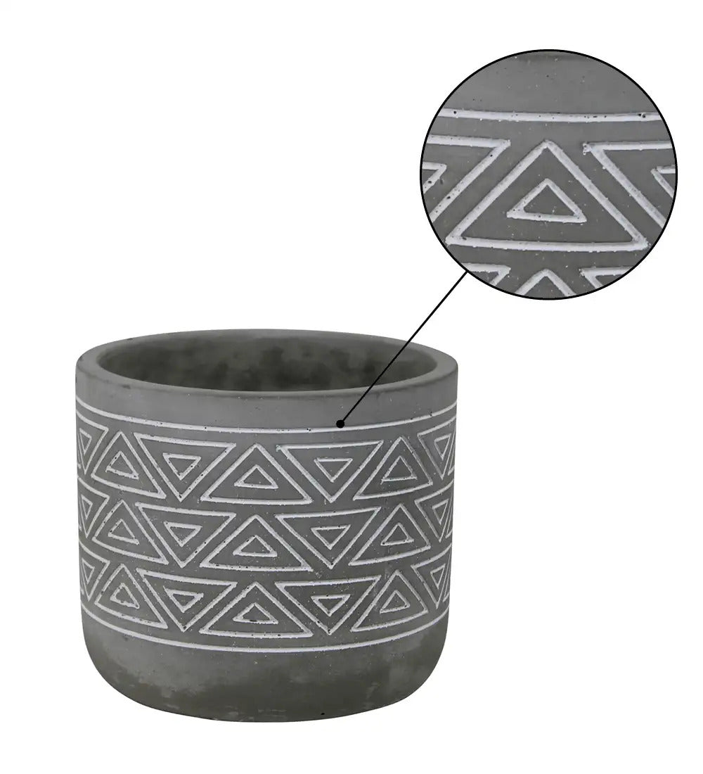 VivaTerra Gray Totem Cachepots, Set of 3