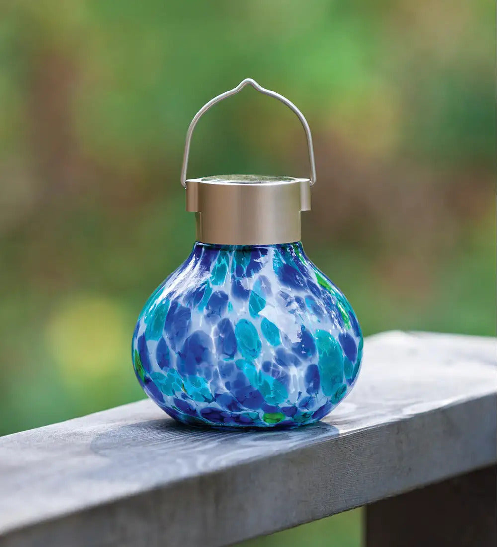 VivaTerra Hand-blown Glass Solar Tea Lantern