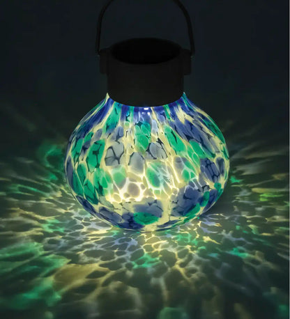 VivaTerra Hand-blown Glass Solar Tea Lantern