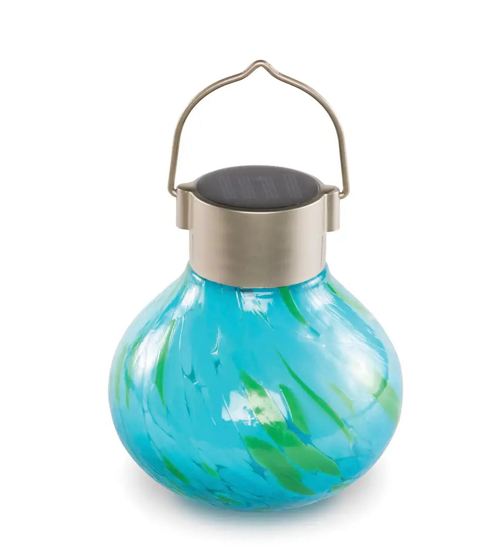 VivaTerra Hand-blown Glass Solar Tea Lantern