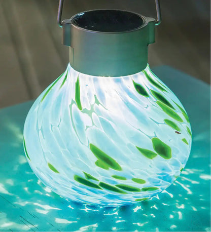 VivaTerra Hand-blown Glass Solar Tea Lantern