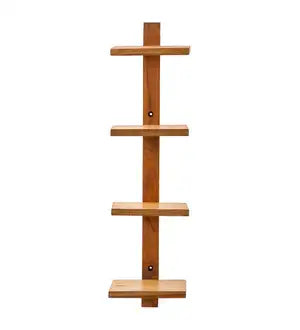 VivaTerra Teak Floating Vertical Wall Shelf Collection