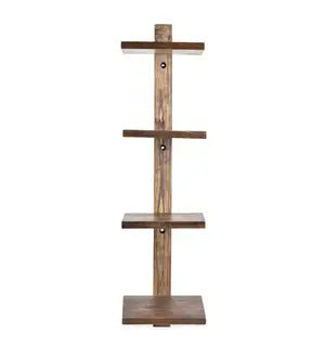 VivaTerra Teak Floating Vertical Wall Shelf Collection