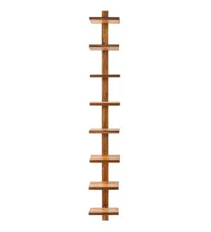 VivaTerra Teak Floating Vertical Wall Shelf Collection