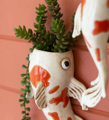 VivaTerra Ceramic Koi Fish Planter Collection