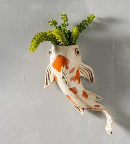 VivaTerra Ceramic Koi Fish Planter Collection