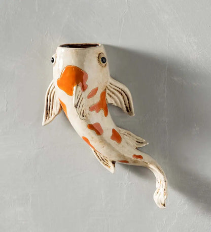 VivaTerra Ceramic Koi Fish Planter Collection