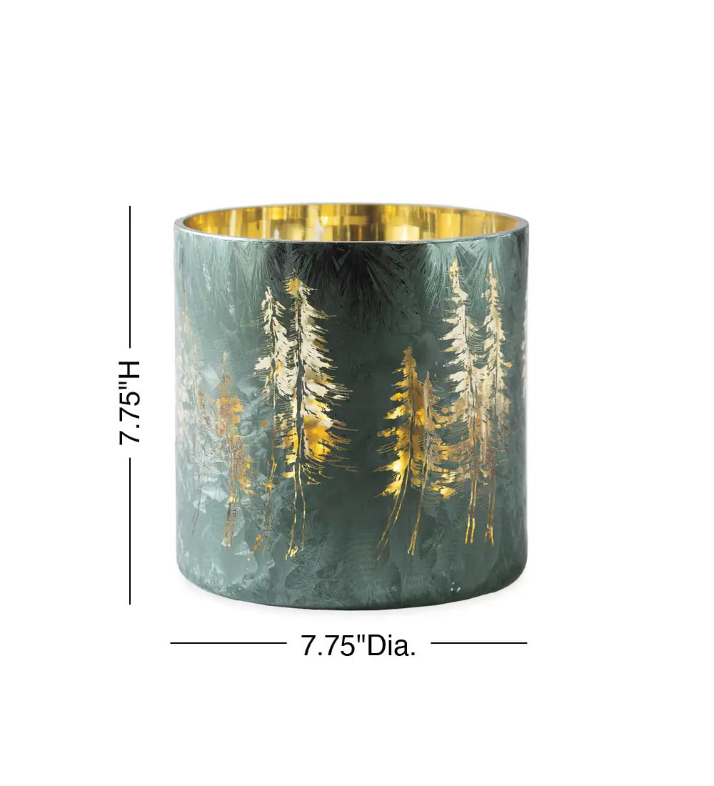 VivaTerra Pine Tree Etched Hurricane Collection