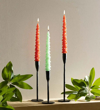 VivaTerra Tree Taper Candles, Set of 2 - Mint