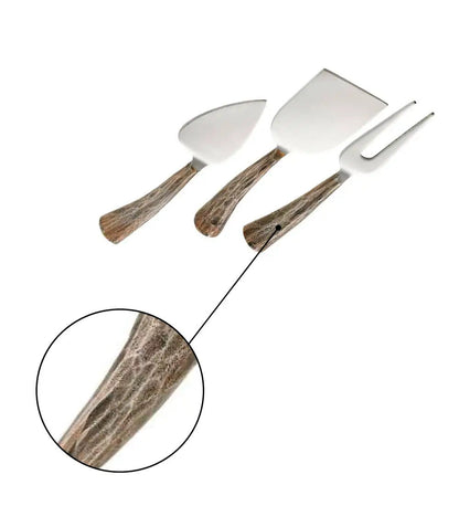 VivaTerra Stone Faux Bois Cheese Knife Gift, Set of 3