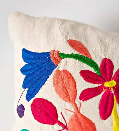 VivaTerra Otomi Mexican Embroidered Bird Stitched Pillow Cover