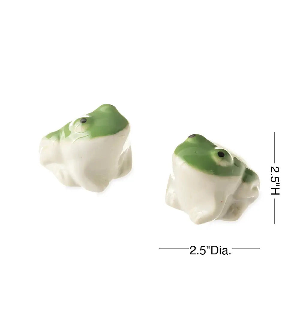 VivaTerra Whimsical Ceramic Floating Frogs, Set of 2