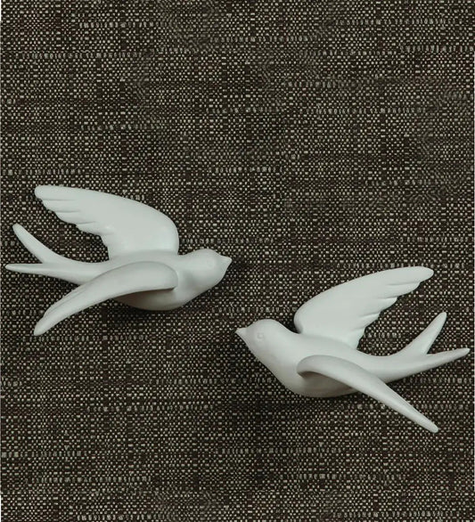 VivaTerra Ceramic Wall Sparrows, Set of 2