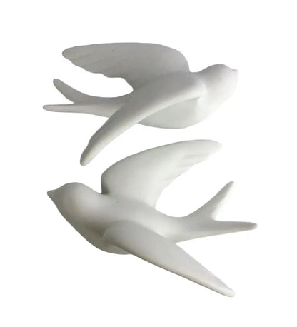 VivaTerra Ceramic Wall Sparrows, Set of 2