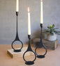 VivaTerra Iron Taper Candle Holders with Ring Detail, Set of 3