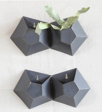 VivaTerra Hexagonal Iron Wall Vase Collection