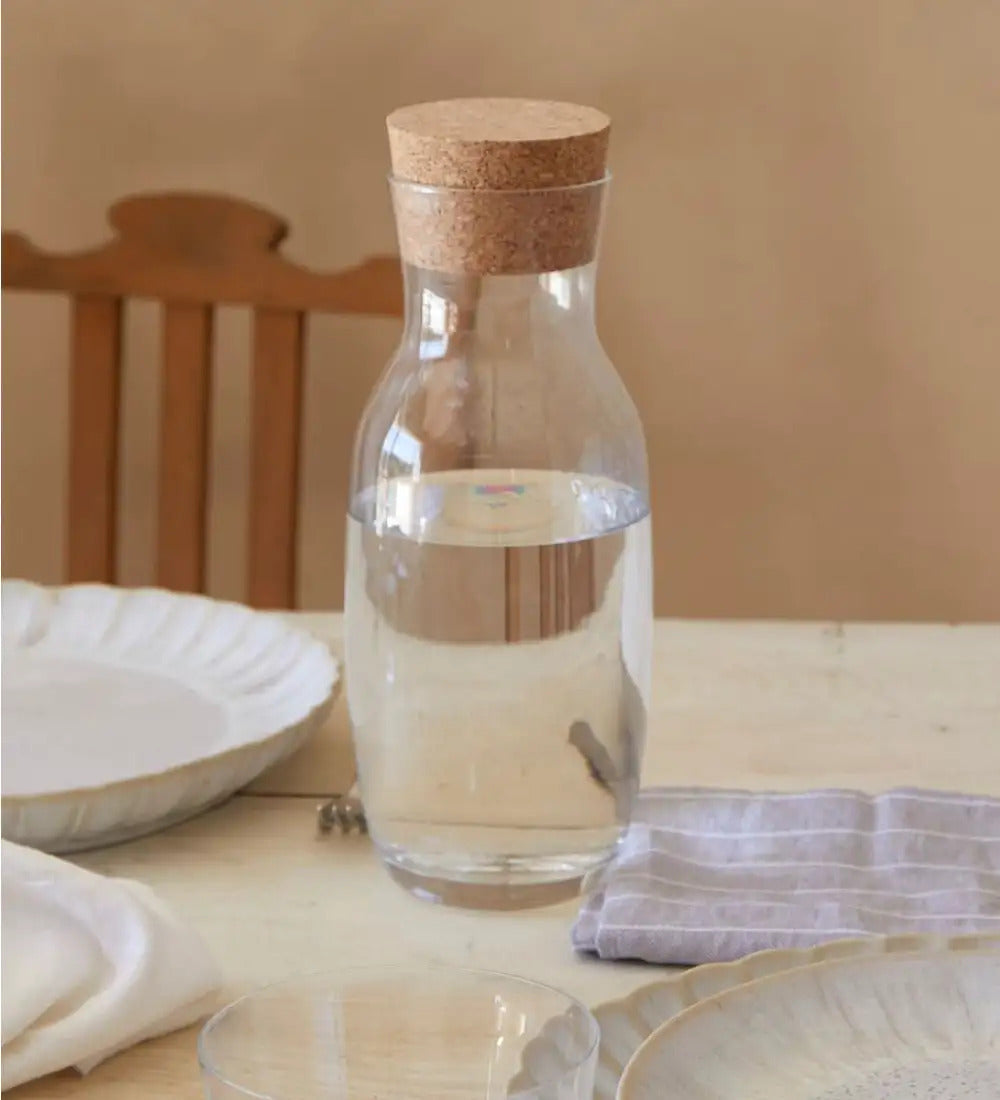 VivaTerra Glass Carafe with Cork Stopper