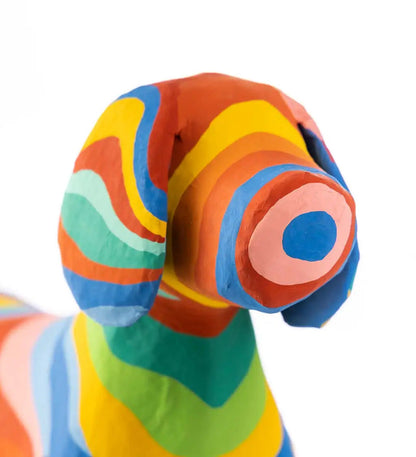 VivaTerra Rainbow Paper Mache Beagle Dog